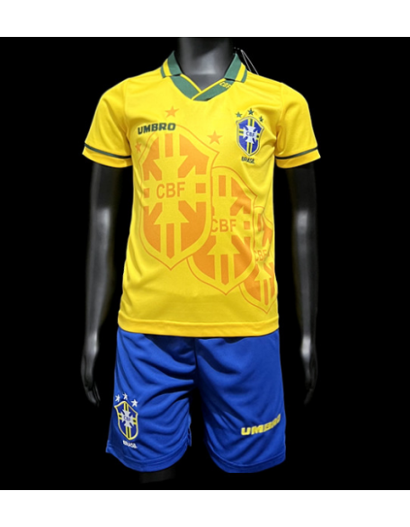 Brazil Home Jerseys Retro 1994 Kids